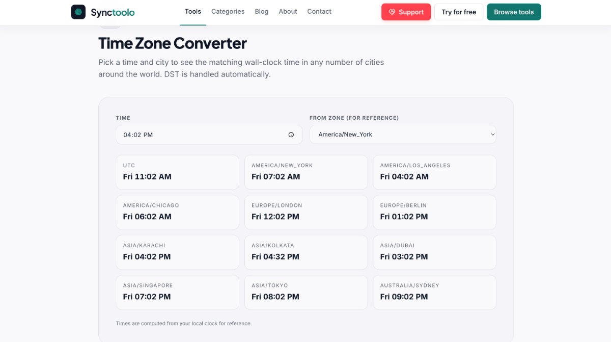 synctoolo time converter